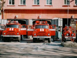 inside of a fire truck