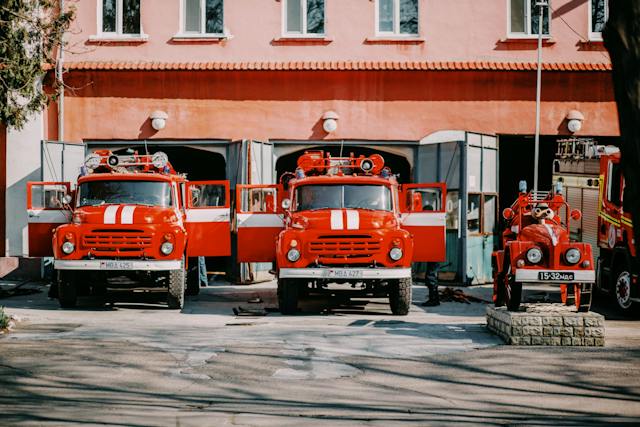 inside of a fire truck